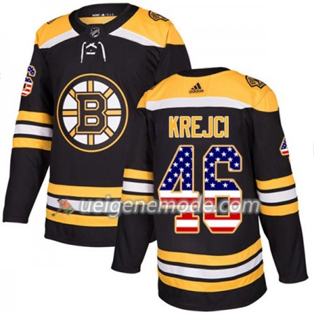 Herren Eishockey Boston Bruins Trikot David Krejci 46 Adidas 2017-2018 Schwarz USA Flag Fashion Authentic